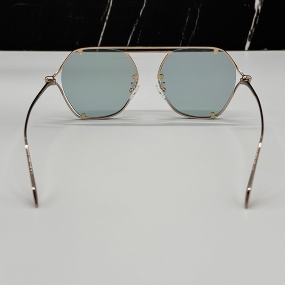 NEW  ALEXANDER MCQUEEN WOMEN SILVER BLUE SUNGLASSES - Picture 8 of 13